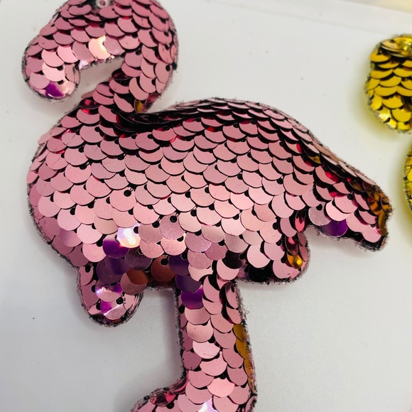 ORNAMENTS FLAMINGOS 🦩 SEQUINS!!!  4 TOTAL - Picture 4 of 14